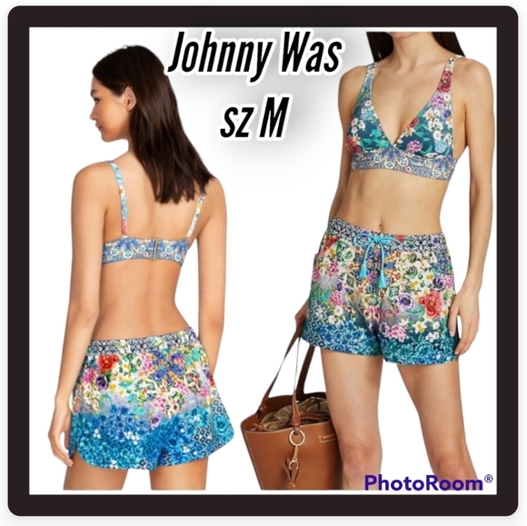 Johnny Was Other - Johnny Was The Sunset bikini top and Sun Rays Printed Elasticized Shorts